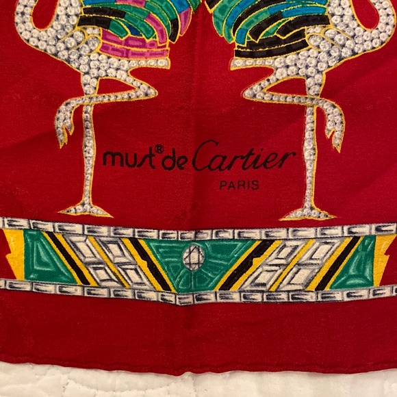 Cartier must de Cartier Paris silk scarf swan - Picture 11 of 15